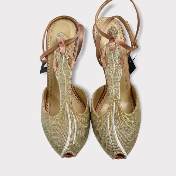 Charlotte Olympia Mae‎ West Metallic Gold Heels - Picture 2 of 10